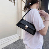 Crocodile Pattern PU Leather Handbags Female Shoulder Bag Ladies Armpit Bag