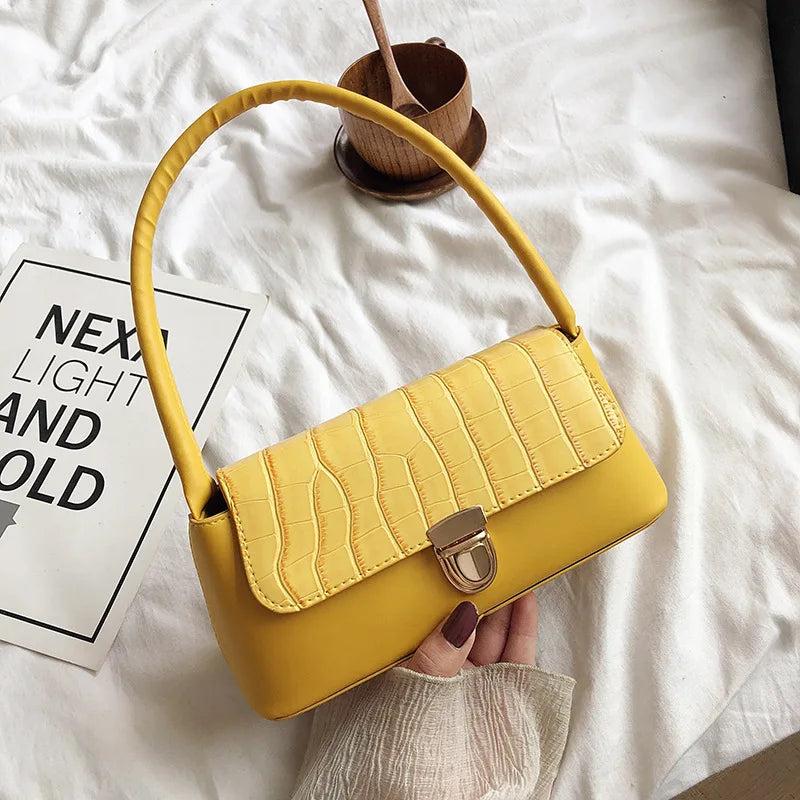 Crocodile Pattern PU Leather Handbags Female Shoulder Bag Ladies Armpit Bag