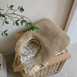 Women Large Capacity Shoulder Bags Straw Woven Travel Shopper Totes