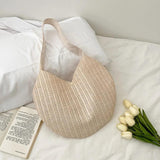 Summer Ladies Straw Woven Beach Handbag Top-Handle Shoulder Bag K205