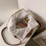 Summer Straw Bag For Women Rattan Straw Shoulder Bag Large Capacity Beach Bag
