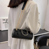 Chain Barrel Shaped PU Leather Bag For Women Handbag Shoulder Crossbody