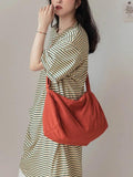 Large Tote Bag Soft Nylon Women's Handbag Shoulder Crossbody Shopper