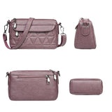 Vintage PU Leather Crossbody Handbag For Women Solid Lady Shoulder Bag