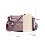 Vintage PU Leather Crossbody Handbag For Women Solid Lady Shoulder Bag