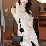 Vintage Chains Shoulder Bag Women PU Leather Crossbody Handbag Lady Pouch sac