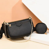 Vintage Chains Shoulder Bag Women PU Leather Crossbody Handbag Lady Pouch sac