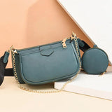 Vintage Chains Shoulder Bag Women PU Leather Crossbody Handbag Lady Pouch sac