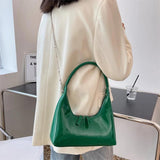 Vintage Red Leather Hobo Shoulder Bag Lady Armpit Purse