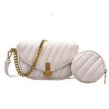 Leather Flap Messenger Bag Solid Crossbody Shoulder Purse