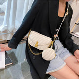 Leather Flap Messenger Bag Solid Crossbody Shoulder Purse