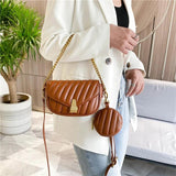 Leather Flap Messenger Bag Solid Crossbody Shoulder Purse