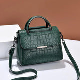 Vintage Crocodile Handbag Leather Shoulder Crossbody Bag for Women