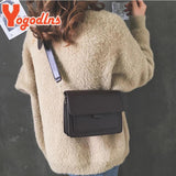 Small Square Bag Female PU Leather Shoulder Messenger Bag Flap Crossbody Bag