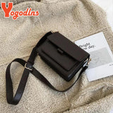 Small Square Bag Female PU Leather Shoulder Messenger Bag Flap Crossbody Bag