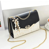 Women Leather Small Shoulder Underarm Bag Ladies Vintage Chain Pendant Solid