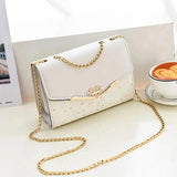 Women Leather Small Shoulder Underarm Bag Ladies Vintage Chain Pendant Solid