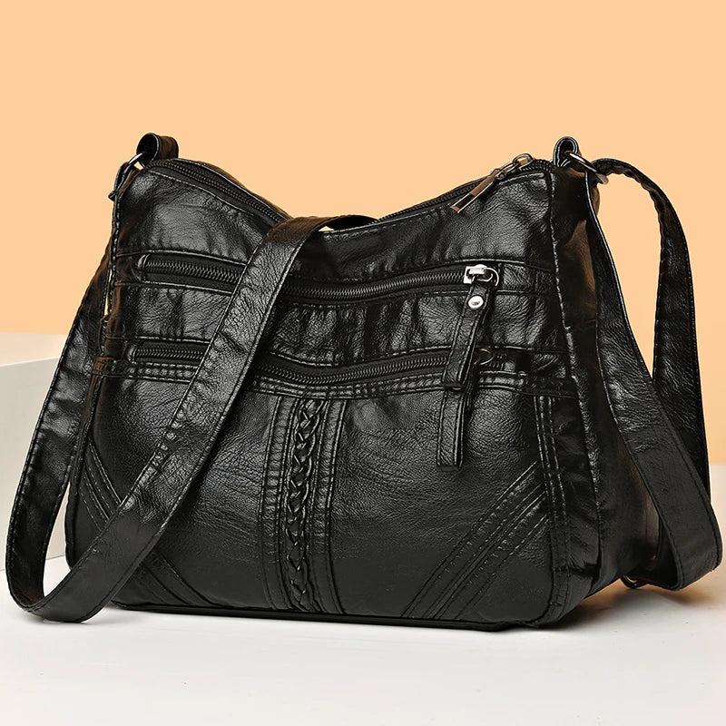Soft Leather Shoulder Bag Vintage Ladies Crossbody Bags Handbags