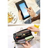 Women Touch Screen Wristlet Handbag Small Wallet Purse Crossbody Phone Bag