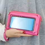 Women Touch Screen Wristlet Handbag Small Wallet Purse Crossbody Phone Bag
