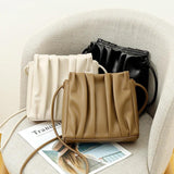Pleated Shoulder Bag PU Leather Underarm Bag