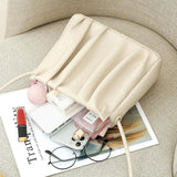 Pleated Shoulder Bag PU Leather Underarm Bag