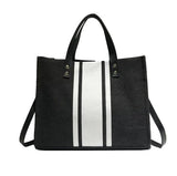 Retro Linen Shoulder Bag for Women Girls Canvas Contrast