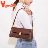Retro Flap Underarm Bag for Women PU Leather Shoulder Bag Clutch Purrse