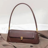 Retro Flap Underarm Bag for Women PU Leather Shoulder Bag Clutch Purrse