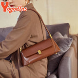 Retro Flap Underarm Bag for Women PU Leather Shoulder Bag Clutch Purrse
