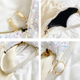 Sequined Shoulder Crossbody Bag Large Bucket Bag Girls Purse