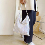 Sequined Shoulder Crossbody Bag Large Bucket Bag Girls Purse