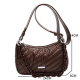 High Capacity Winter Chain PU leather Padded Down Cotton Handbags