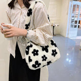 Flower Fluffy Shoulder Bag Autumn Women Bags