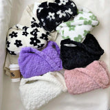 Flower Fluffy Shoulder Bag Autumn Women Bags