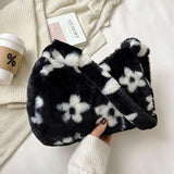 Flower Fluffy Shoulder Bag Autumn Women Bags