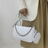 2 Pc/Set Crossbody Bags Purses and Handbags For Women with Chain Shoulder