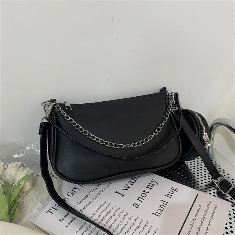 2 Pc/Set Crossbody Bags Purses and Handbags For Women with Chain Shoulder