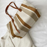Vintage Canvas Handbags Shopper Bags Women Lightweight Shoulder Bags