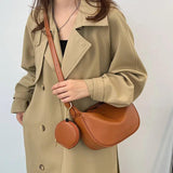 Solid Leather Purses and Handbags For Women Shoulder Crossbody Bags