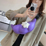 Peas PU Leather Shoulder Bags for Women Crossbody Chest Bag