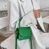 Mini PU Leather Crossbody Bag for Women with Flap Closure