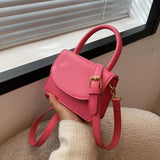 Mini PU Leather Crossbody Bag for Women with Flap Closure