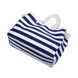 Striped Shoulder Shopping Bag Beach Handbag Canvas Bag