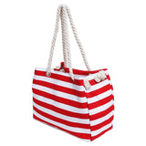 Striped Shoulder Shopping Bag Beach Handbag Canvas Bag