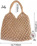 Women's Straw Beach Handbag Large Capacity Net Rope Bag