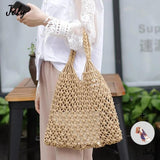 Women's Straw Beach Handbag Large Capacity Net Rope Bag