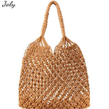 Women's Straw Beach Handbag Large Capacity Net Rope Bag