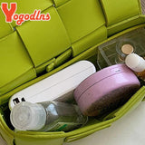 Woven Shoulder Bag Female PU Leather Flap Square Crossbody Bag