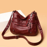 Retro PU Leather Handbag Large Capacity Messenger Bag